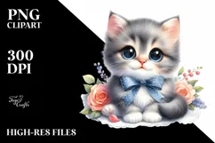 Colorful Vibrant Baby Cat PNG Product Image 1