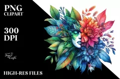 a Vibrant Abstract Flower Frame PNG Product Image 1