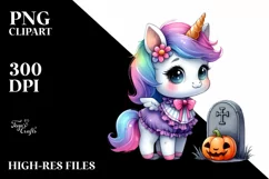 Cute Halloween Baby Unicorn | Sublimation | Clipart Product Image 3