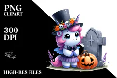 Cute Halloween Baby Unicorn | Sublimation | Clipart Product Image 2
