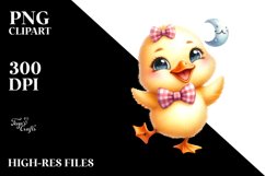 Smiling Baby Duck with Half Moon PNG Product Image 2