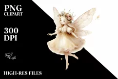 Washed Watercolor Whimsicall Fairy PNG Product Image 1