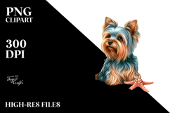 Yorkshire Terrier in Surf and Shell | Sublimation, Clipart Product Image 2