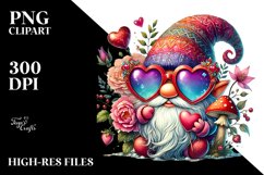 Detailed Gnome with Heart Sunglasses PNG Product Image 2