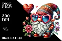 Detailed Gnome with Heart Sunglasses PNG Product Image 2