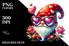 Detailed Gnome with Heart Sunglasses PNG Product Image 2