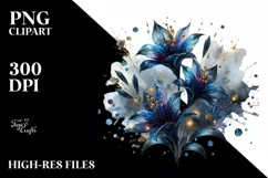 Sublimation Clipart Glass Flower - A glossy lobelia Product Image 1