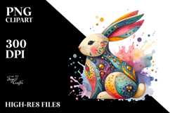 Colorful Bunny Made of Wood Splashy PNG Product Image 2