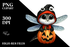 Funny Dragonfly Macaw Halloween Clipart Product Image 2