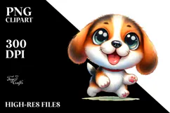 Watercolor Baby Beagle PNG Product Image 2