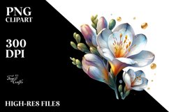 Glass Freesia with Golden Insertions | Watercolor Splash Product Image 3