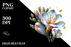 Glass Freesia with Golden Insertions | Watercolor Splash Product Image 3