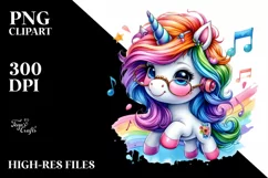 Cute Unicorn Playing with Vibrant Colors, Transparent PNG Product Image 3