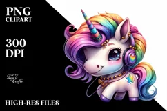 Cute Unicorn Playing with Vibrant Colors, Transparent PNG Product Image 3