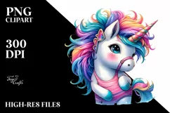 Cute Unicorn Playing with Vibrant Colors, Transparent PNG Product Image 3