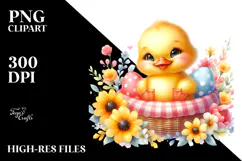 Colorful Baby Duck in Cradle | Sublimation, Clipart Product Image 2