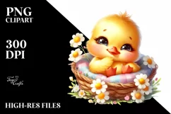 Colorful Baby Duck Cuddling | Sublimation | Clipart Product Image 1