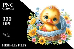 Colorful Baby Duck in Cradle | Sublimation, Clipart Product Image 2