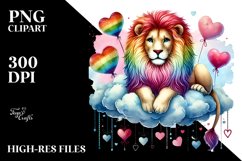 Colorful Lion on Cloud, Transparent PNG Product Image 2