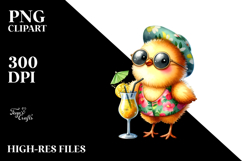 Funky Chicken in Beachwear PNG Product Image 2