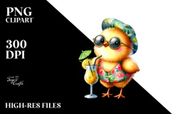 Funky Chicken in Beachwear PNG Product Image 2