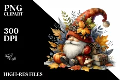 Detailed Autumn Gnome PNG Product Image 1