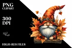 Detailed Autumn Gnome PNG Product Image 3