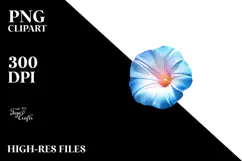 Morning Glory with Watercolor Splash, PNG Product Image 2