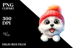 Crazy Maltese on Ice | Sublimation, Clipart Product Image 2