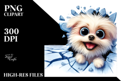 Crazy Maltese on Ice | Sublimation, Clipart Product Image 2