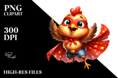 Goofy Chicken Superhero, Transparent PNG Product Image 2
