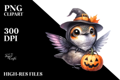 Cute Baby Hummingbird Dressed for Halloween, Transparent PNG Product Image 2