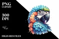 Funny Cute Parrot Portrait | Sublimation Clipart Product Image 1