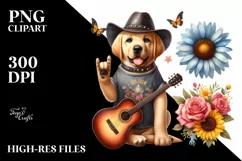 Colorful Labrador Retriever Floral Clipart Product Image 3