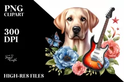 Colorful Labrador Retriever Floral Clipart Product Image 1