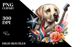 Colorful Labrador Retriever Floral Clipart Product Image 1