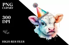 Baby Cow Party Hat PNG Product Image 1