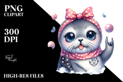 Energetic Baby Seal, Rocker Look PNG Product Image 2