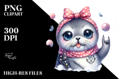 Energetic Baby Seal, Rocker Look PNG Product Image 2
