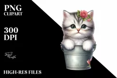 Cute Baby Cat Watercolor PNG Product Image 3