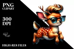 Baby Deer Jumping Proudly PNG Product Image 3
