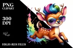 Baby Deer Jumping Proudly PNG Product Image 3