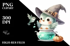 Cute Baby Hummingbird from Witch Potion, Halloween PNG Product Image 3