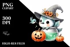 Cute Baby Hummingbird with Witch Potion PNG Product Image 3