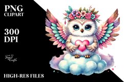 Colorful Owl on Cloud PNG Product Image 2