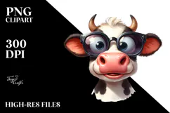 Silly Cartoon Cow PNG Product Image 2