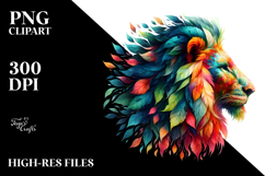 Vibrant Abstract Lion PNG Product Image 2