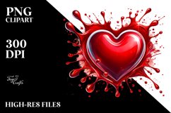 Red Splashy Heart PNG Product Image 2