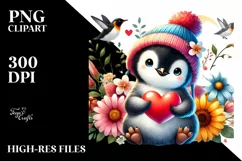 Baby Penguin with Heart PNG Product Image 2