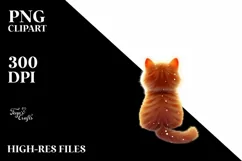 Cute Watercolor Cat with Vibrant Christmass Decorations PNG Product Image 1